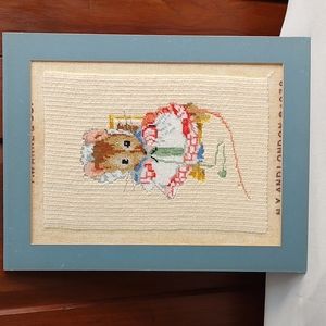 Vintage Needlepoint Picture of Mrs. Tittlemouse